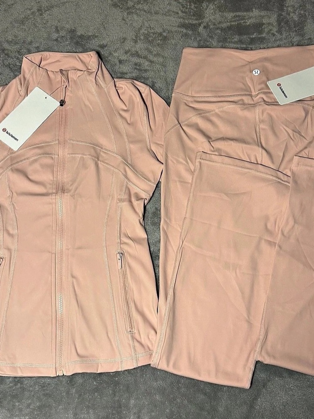 Lululemon Nulu Jacket & Grooved Nulu Flared Pants l • Blush Quartz Set